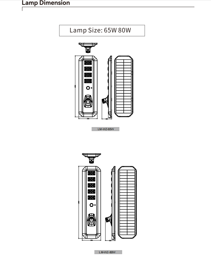 50w all in one solar street light