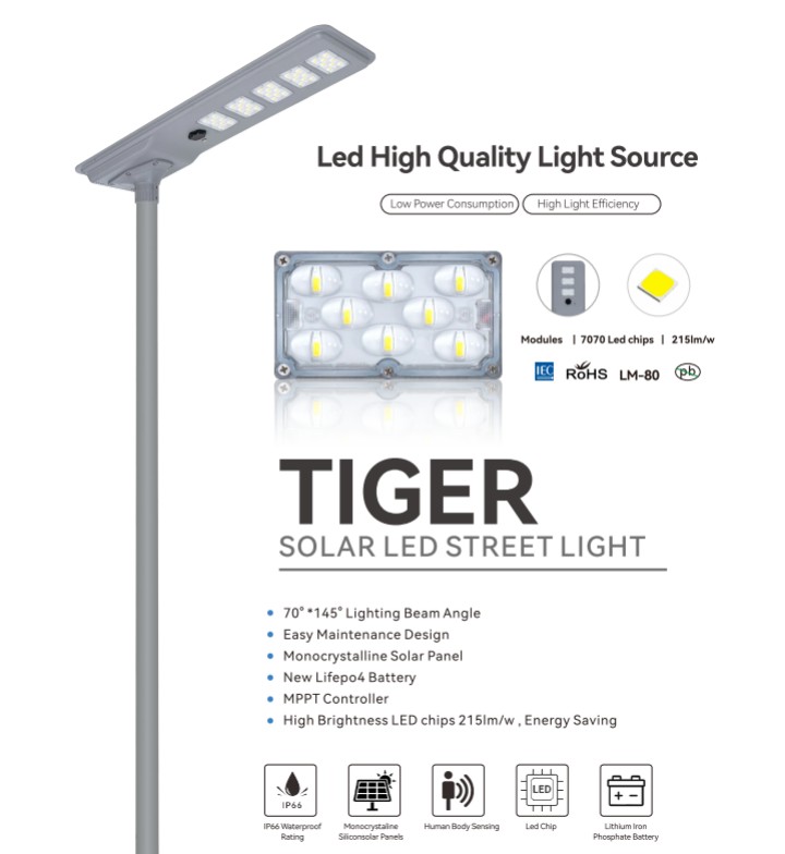 70w integrated solar street light