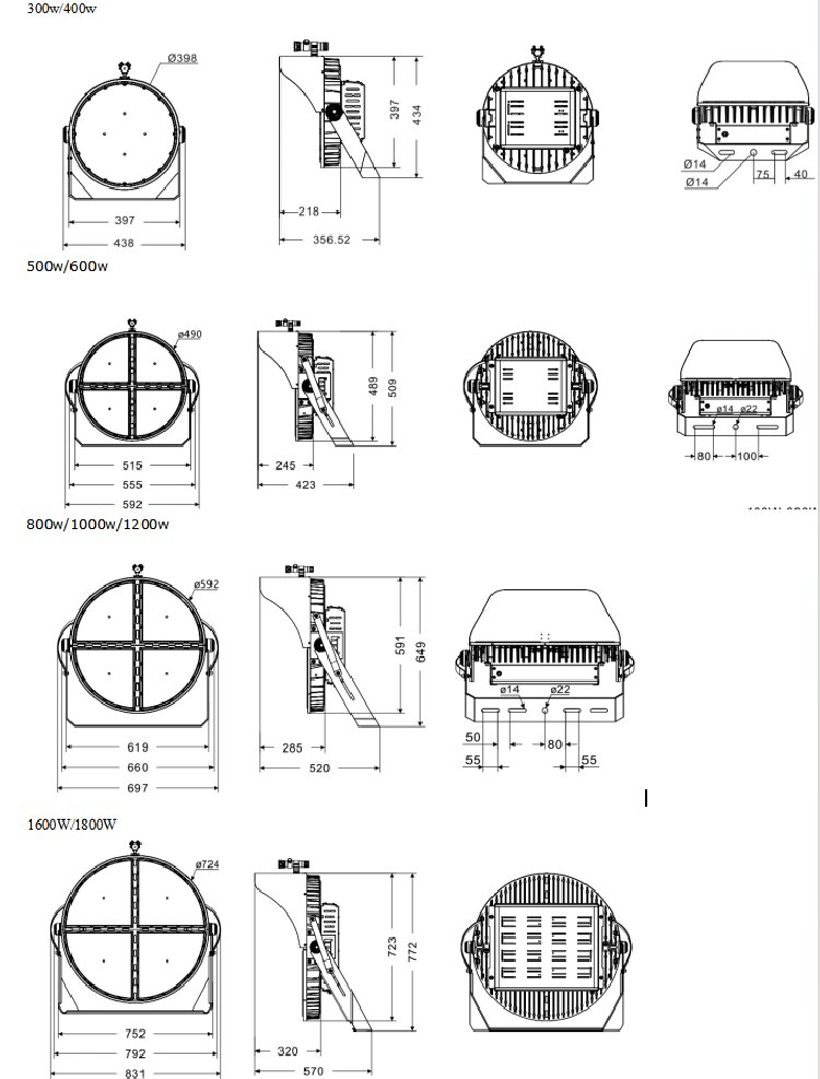 1800w led stadium light